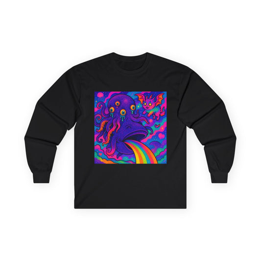 Unhinged Eldritch Rainbow Long Sleeve Tee - Sparklewhale Nebula Kawaii Shirt