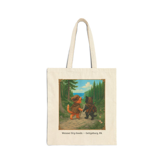 Woodland Adventurer Cats Canvas Tote Bag