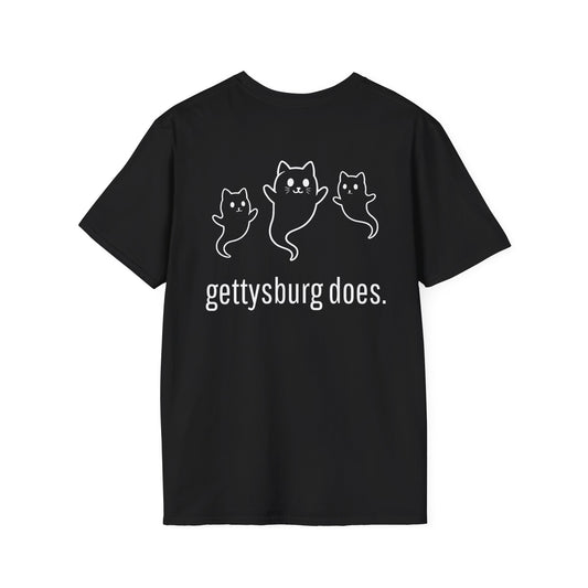 Got Ghosts? Gettysburg Does! Unisex Shirt - Cute Cat Ghosts Souvenir Tee, Front & Back Print