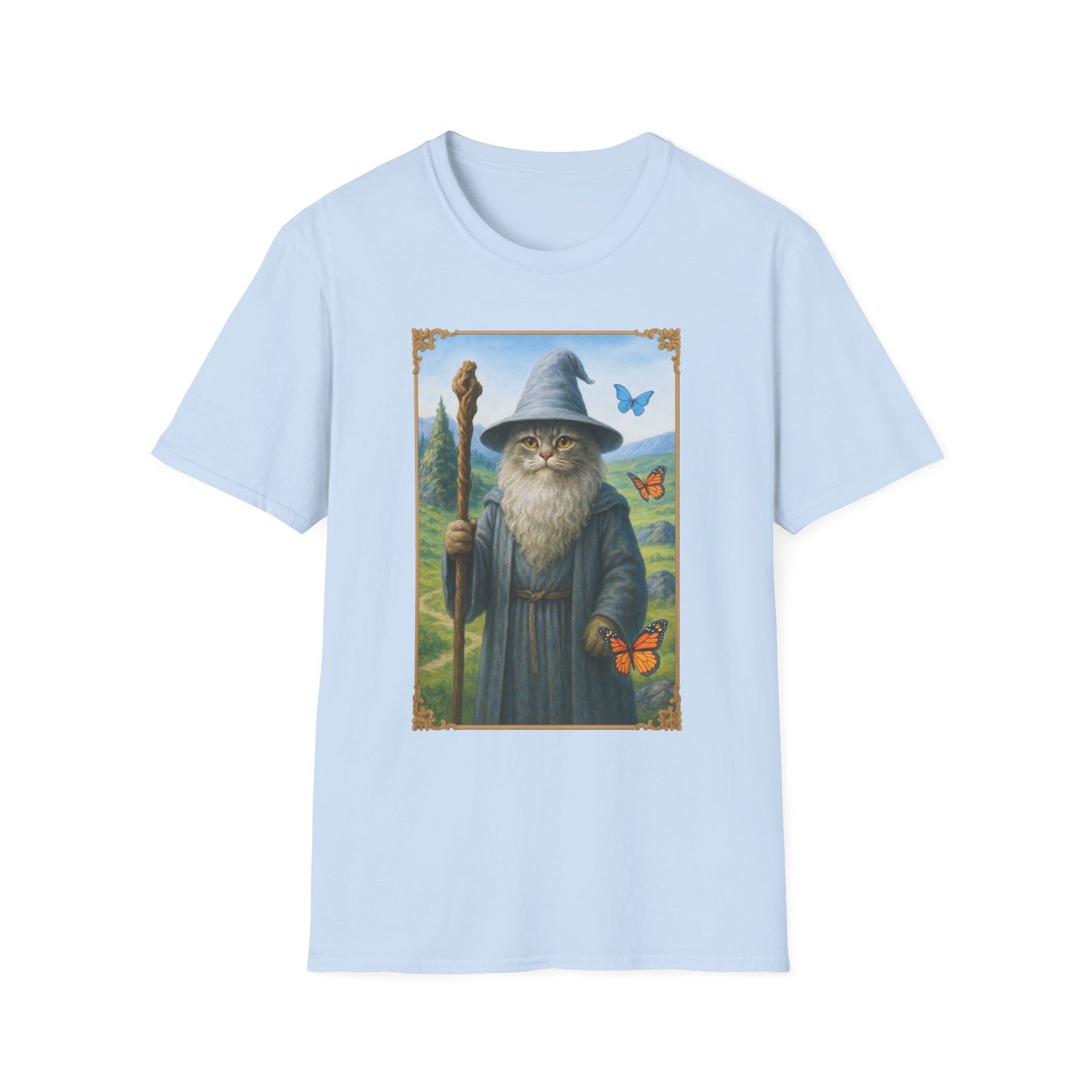 Wizard Kitty T-Shirt - Fantasy Cat Wizard Tee - Cozy Magical Cat Shirt
