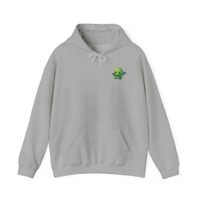 Kawaii Cthulhu Meadow Hoodie - Cute Eldritch Fleece Hooded Sweatshirt