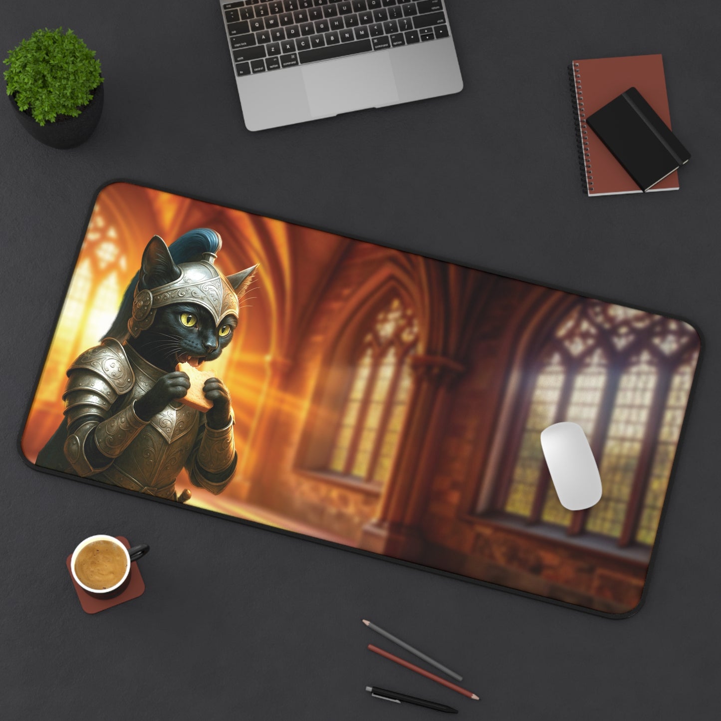 Sandwich Kitty Knight in the Cathedral - Desk Mat