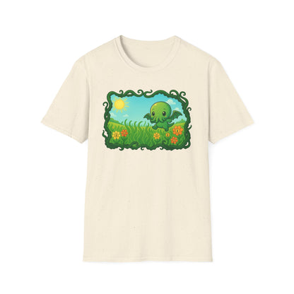 Kawaii Cthulhu Meadow Unisex Tee - Cute Eldritch Shirt