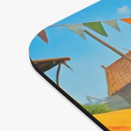 Knight Cat Mouse Pad - Medieval Fantasy Black Cat Warrior with Turkey Leg