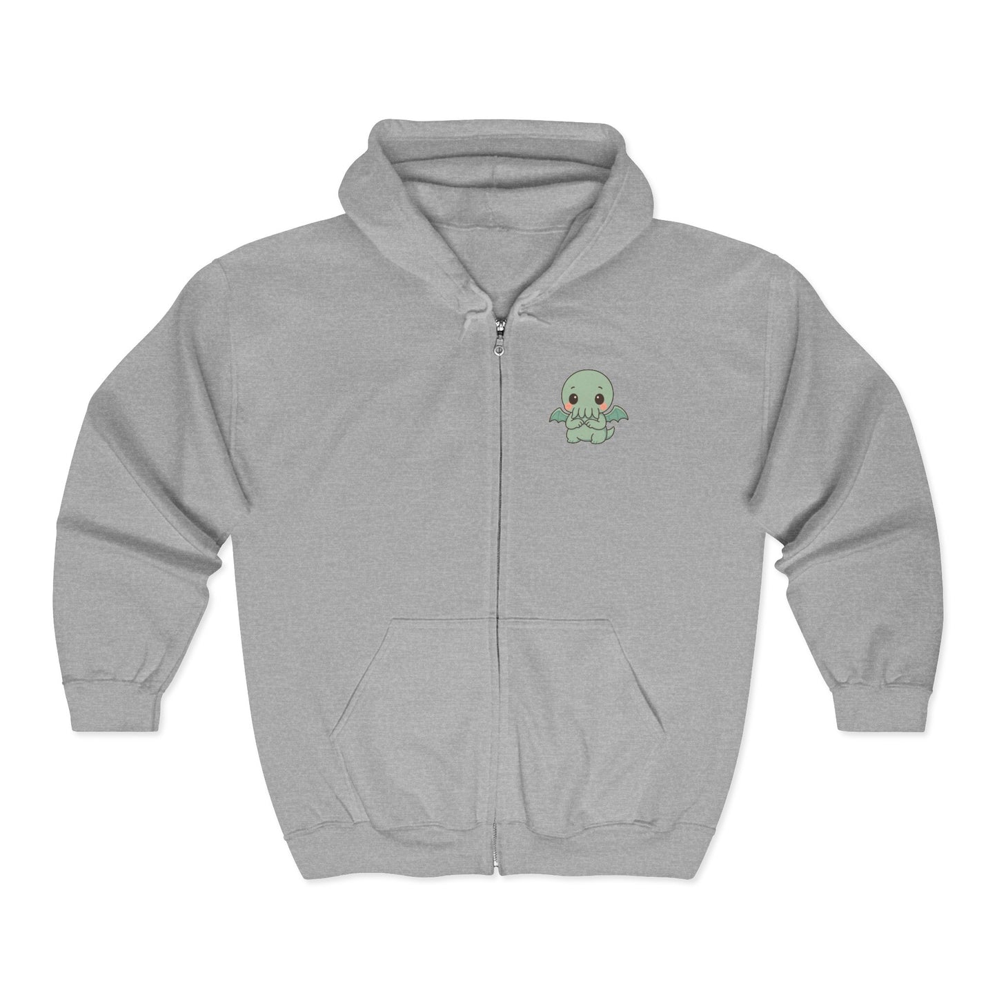 Shy Chibi Cthulhu - Unisex Zip-Up Hoodie