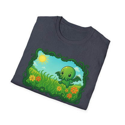 Kawaii Cthulhu Meadow Unisex Tee - Cute Eldritch Shirt