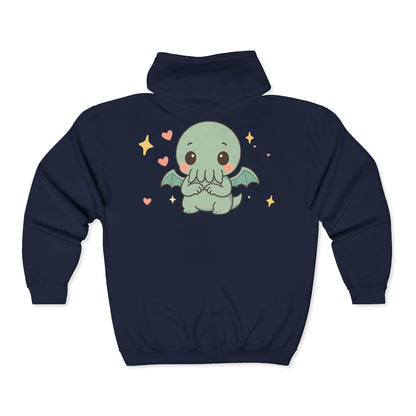 Shy Chibi Cthulhu - Unisex Zip Hoodie