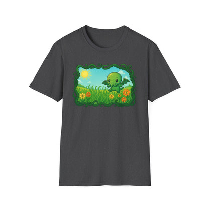 Kawaii Cthulhu Meadow Unisex Tee - Cute Eldritch Shirt