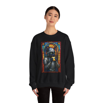 Medieval Knight Cat Stained Glass Sweatshirt