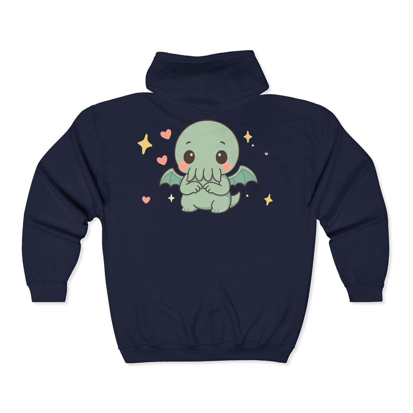 Shy Chibi Cthulhu - Unisex Zip-Up Hoodie