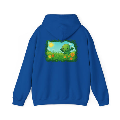 Kawaii Cthulhu Meadow Hoodie - Cute Eldritch Fleece Hooded Sweatshirt
