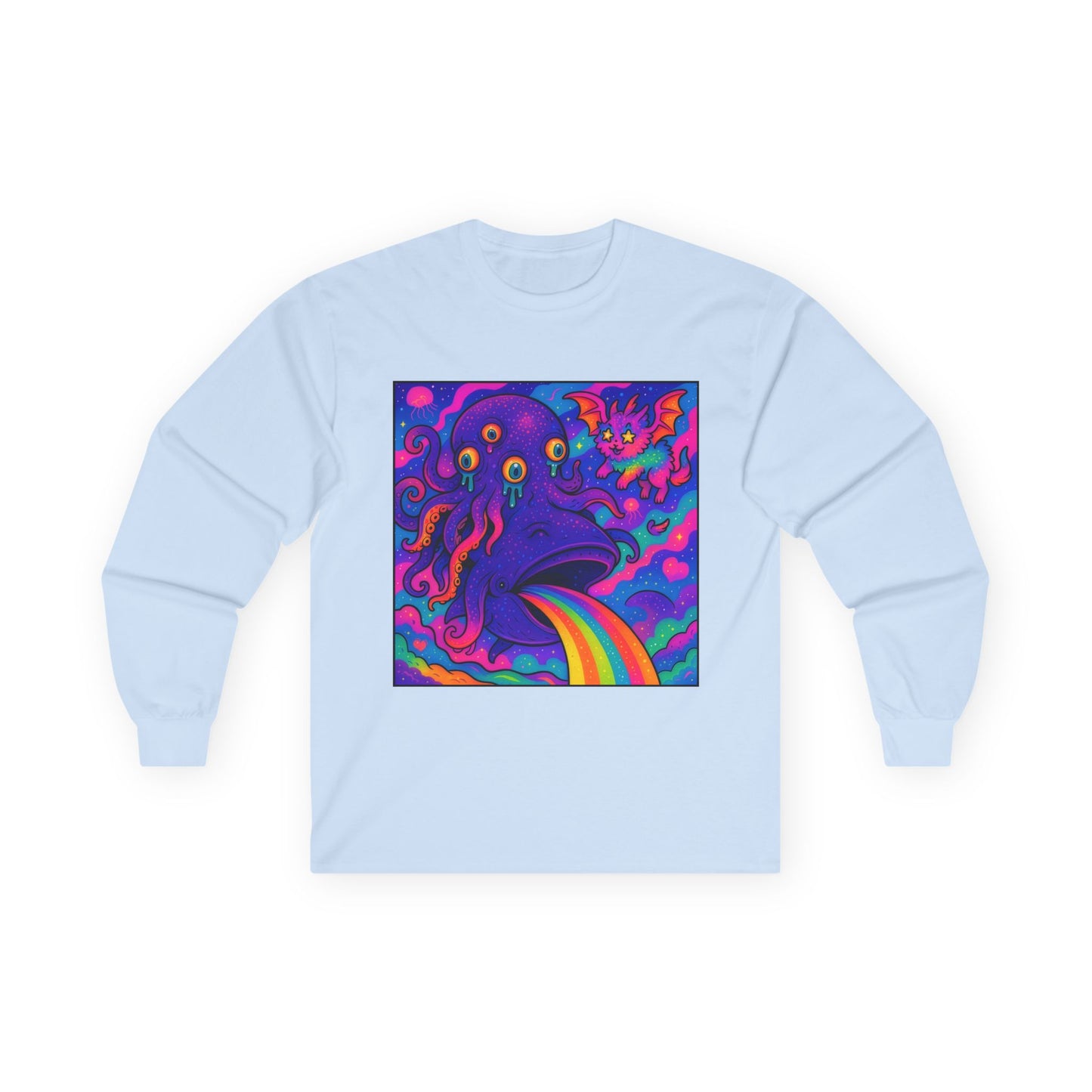 Unhinged Eldritch Rainbow Long Sleeve Tee - Sparklewhale Nebula Kawaii Shirt