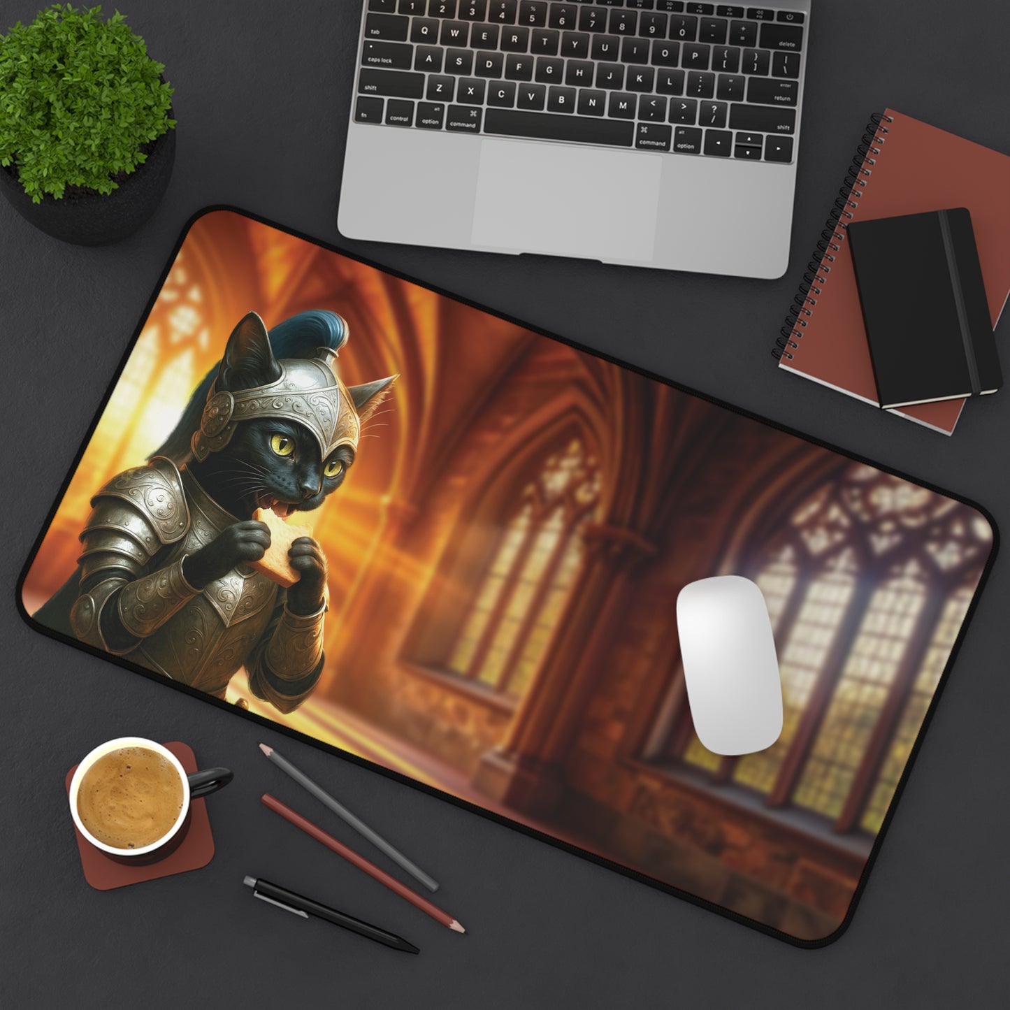 Sandwich Kitty Knight in the Cathedral - Desk Mat