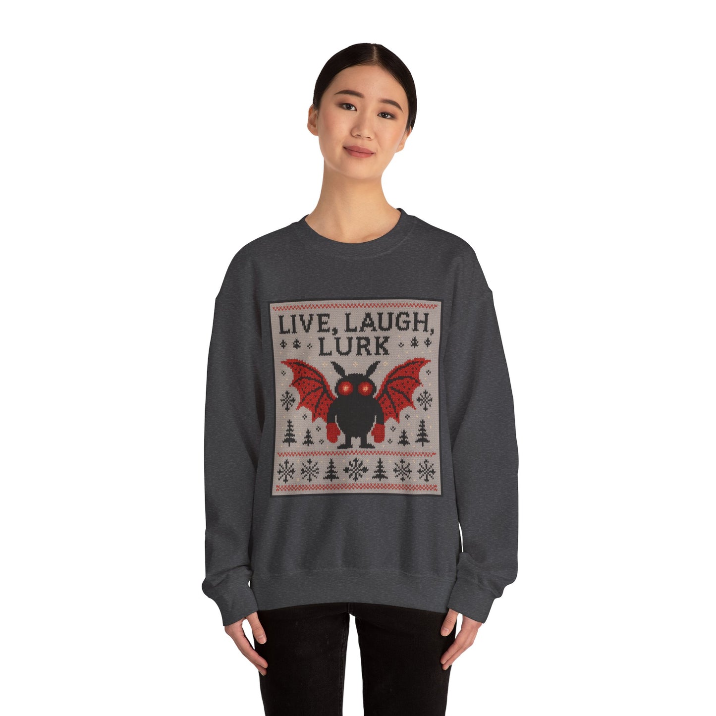 Live Laugh Lurk Mothman Not-Actually-Ugly "Ugly Christmas Sweater"