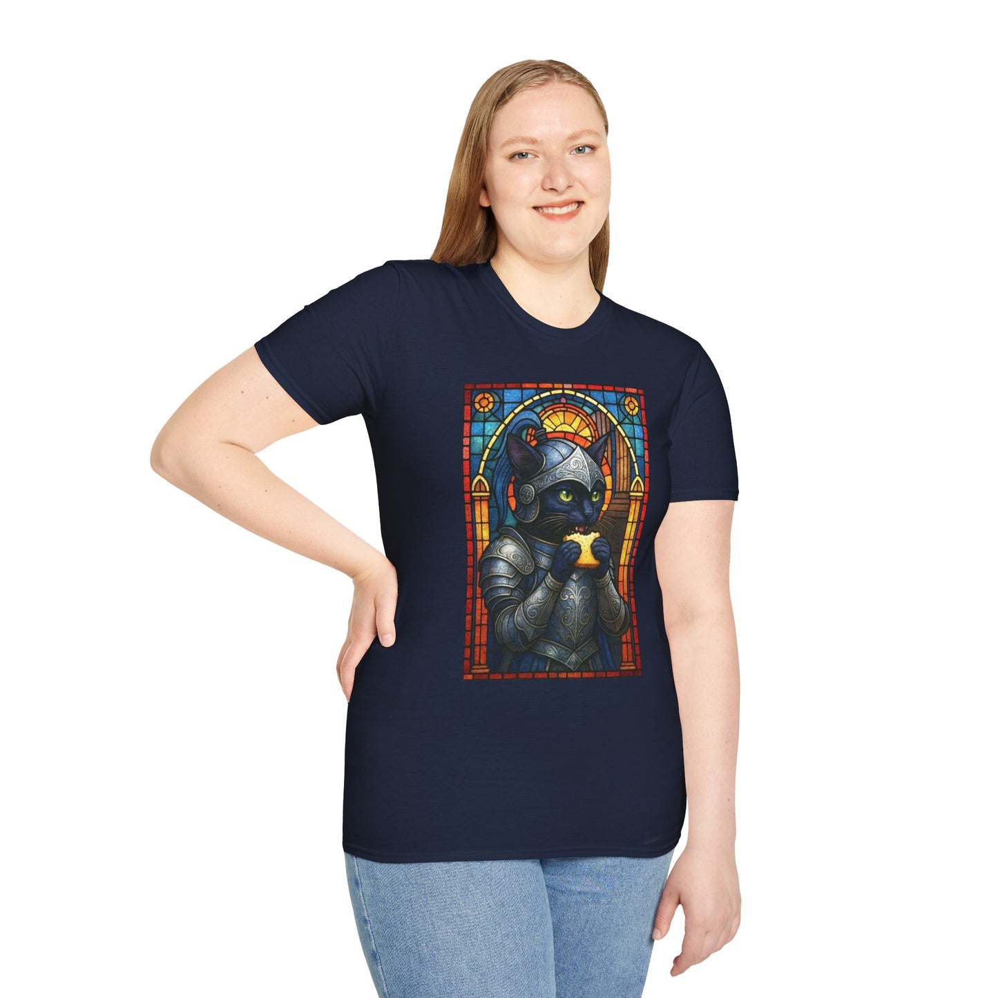 Sandwich Kitty Knight with Stained Glass - Unisex T-Shirt