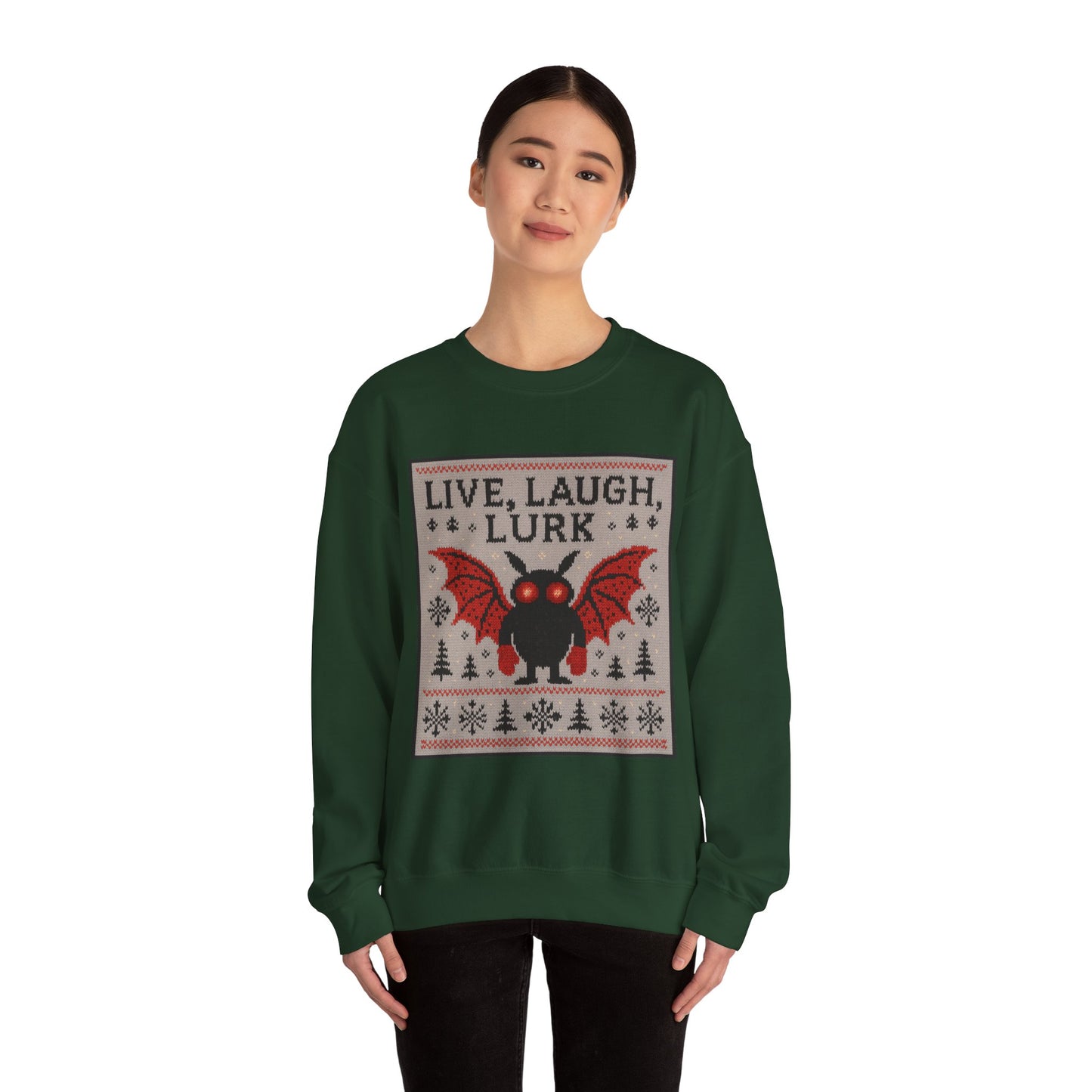 Live Laugh Lurk Mothman Not-Actually-Ugly "Ugly Christmas Sweater"