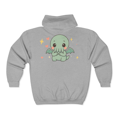 Shy Chibi Cthulhu - Unisex Zip Hoodie