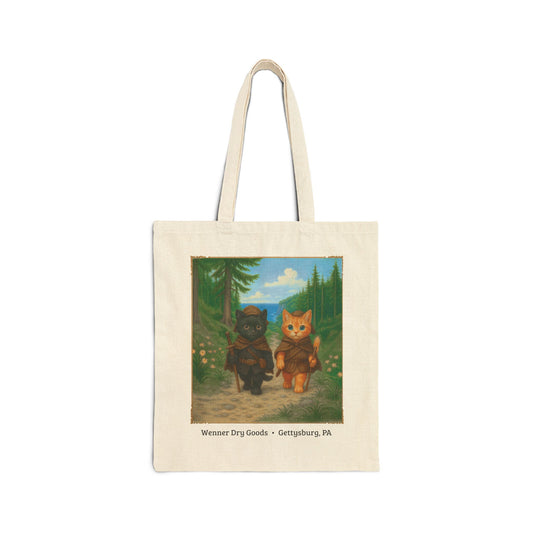 Woodland Adventurer Cats Canvas Tote Bag