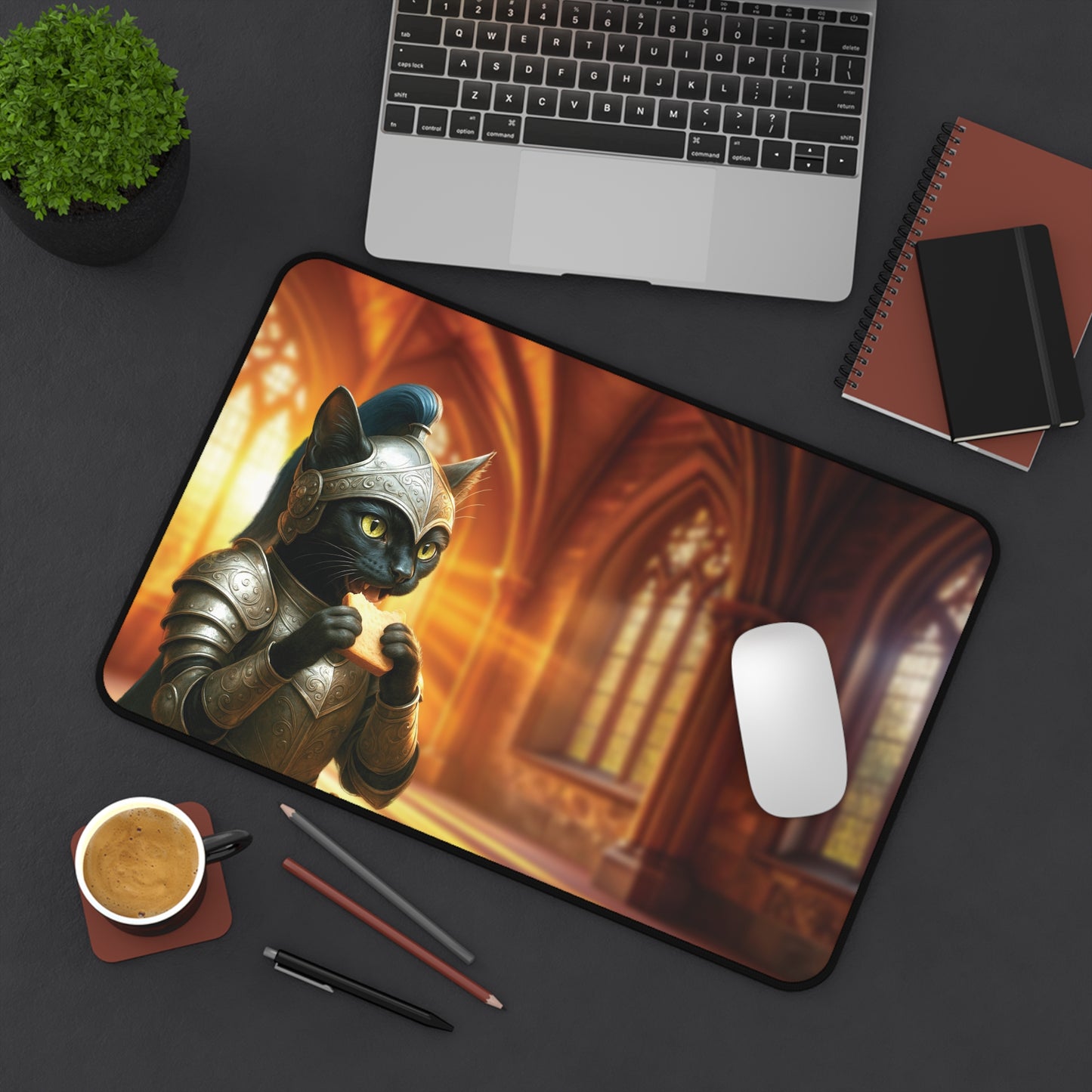 Sandwich Kitty Knight in the Cathedral - Desk Mat