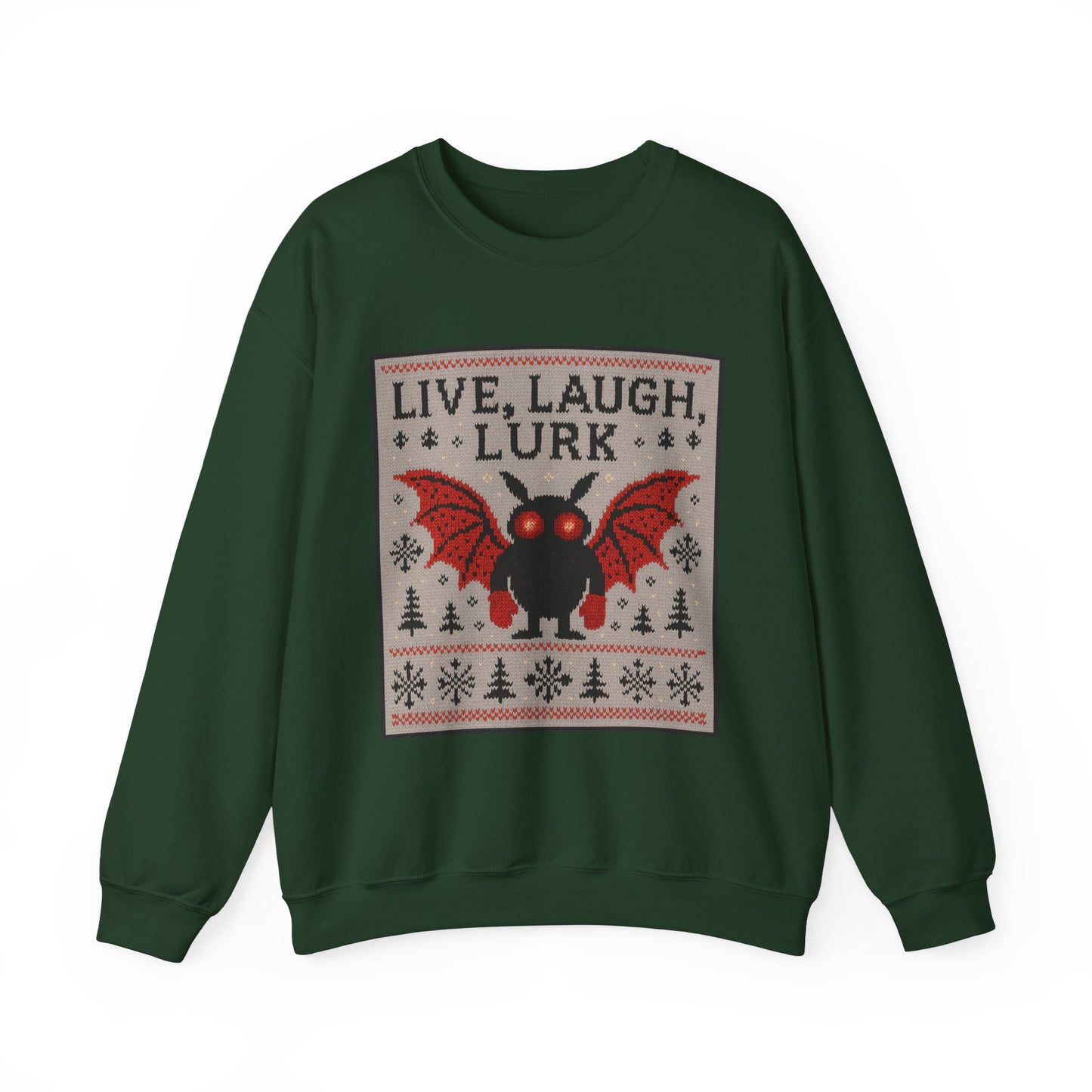 Live Laugh Lurk Mothman Not-Actually-Ugly "Ugly Christmas Sweater"