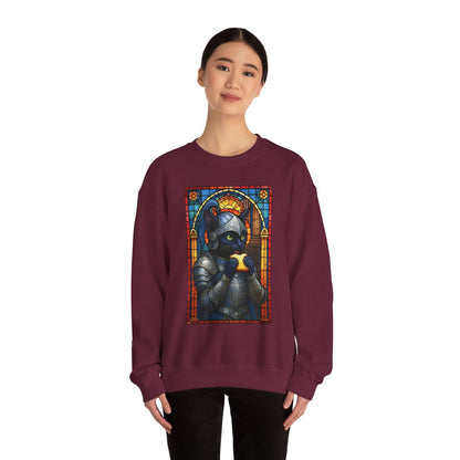 Medieval Knight Cat Stained Glass Sweatshirt
