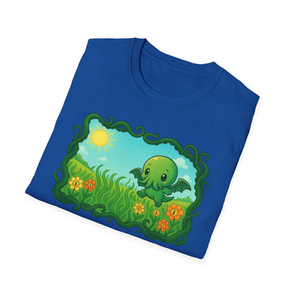 Kawaii Cthulhu Meadow Unisex Tee - Cute Eldritch Shirt
