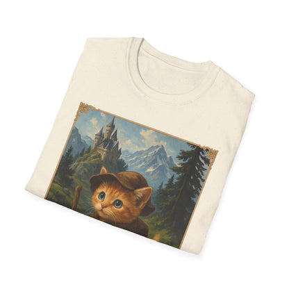 Adventurous Kitten T-Shirt - Fantasy Explorer Cat Shirt, Unisex Cotton Tee
