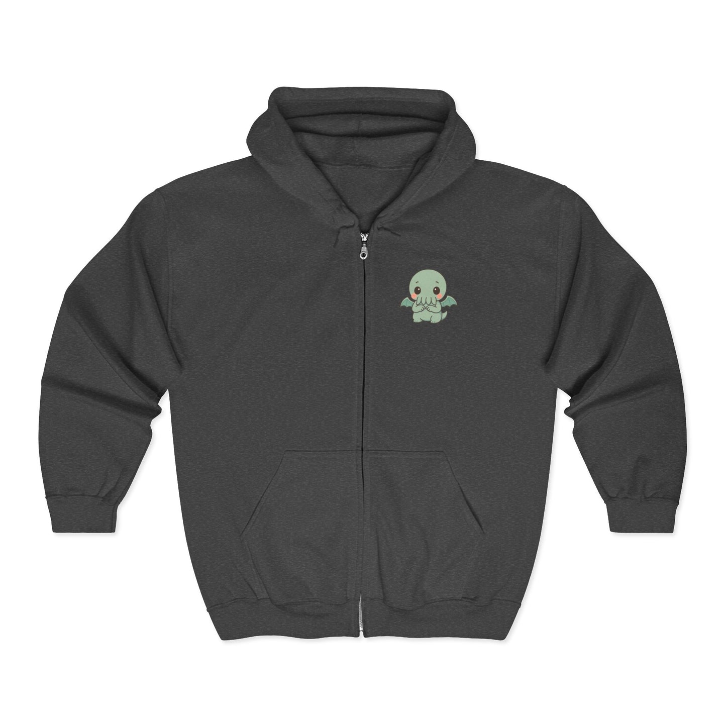 Shy Chibi Cthulhu - Unisex Zip-Up Hoodie