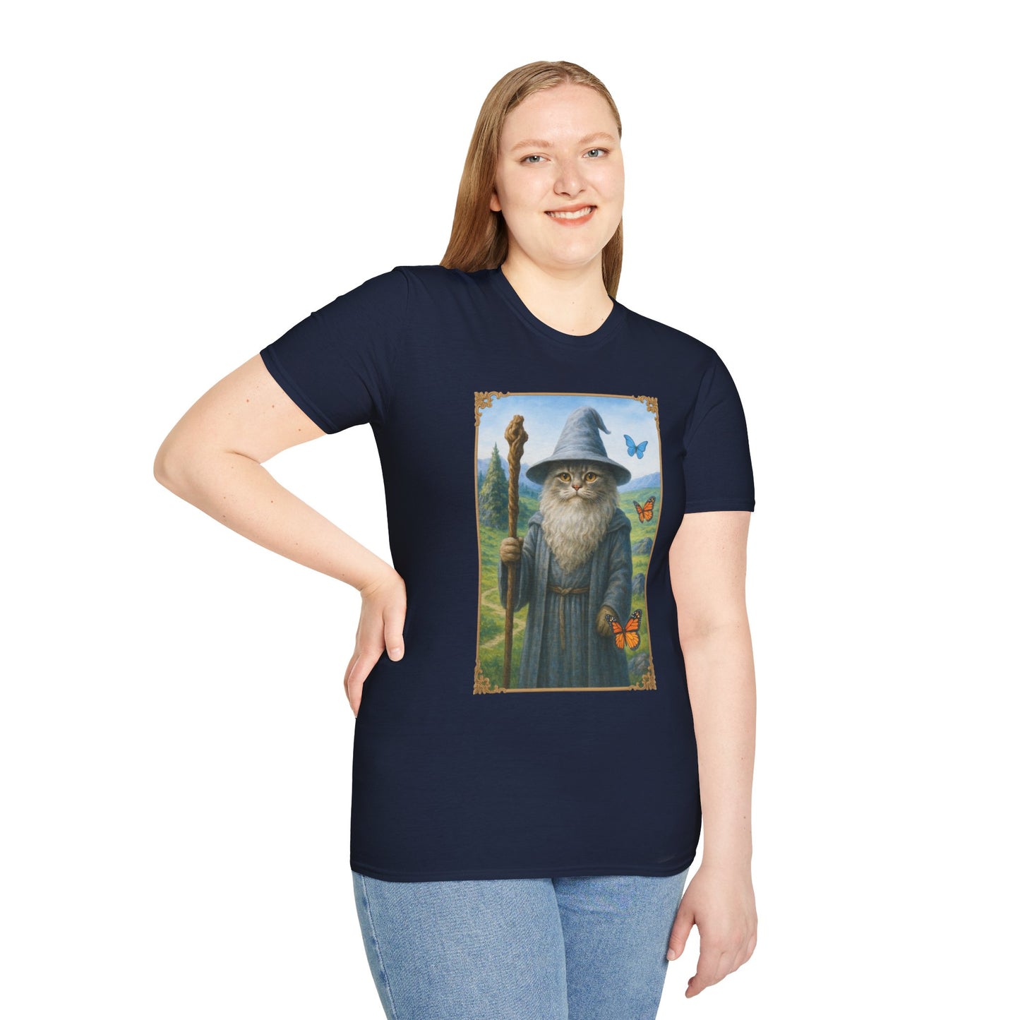 Wizard Kitty T-Shirt - Fantasy Cat Wizard Tee - Cozy Magical Cat Shirt