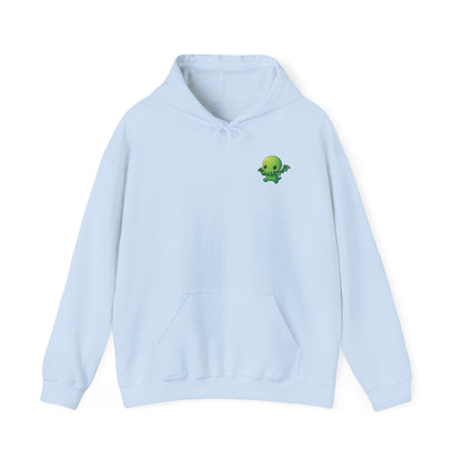 Kawaii Cthulhu Meadow Hoodie - Cute Eldritch Fleece Hooded Sweatshirt