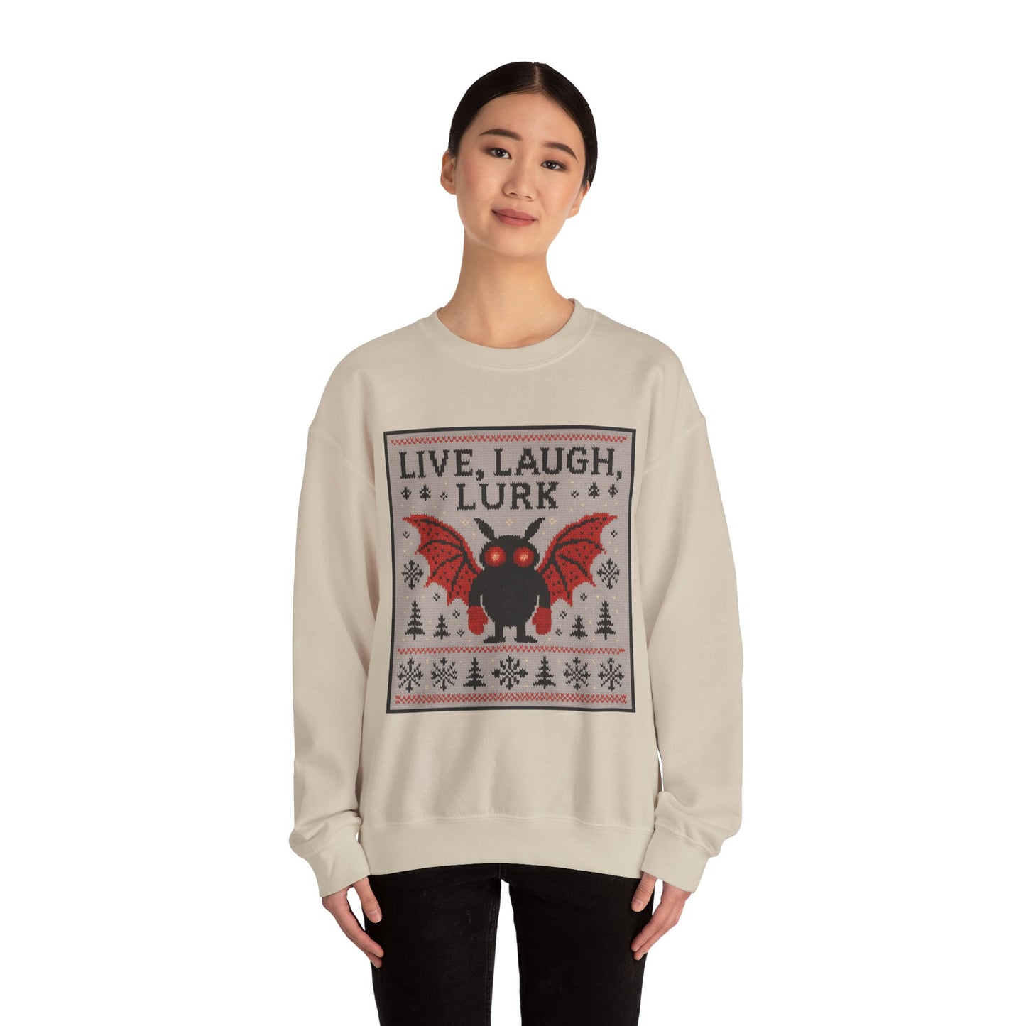 Live Laugh Lurk Mothman Not-Actually-Ugly "Ugly Christmas Sweater"