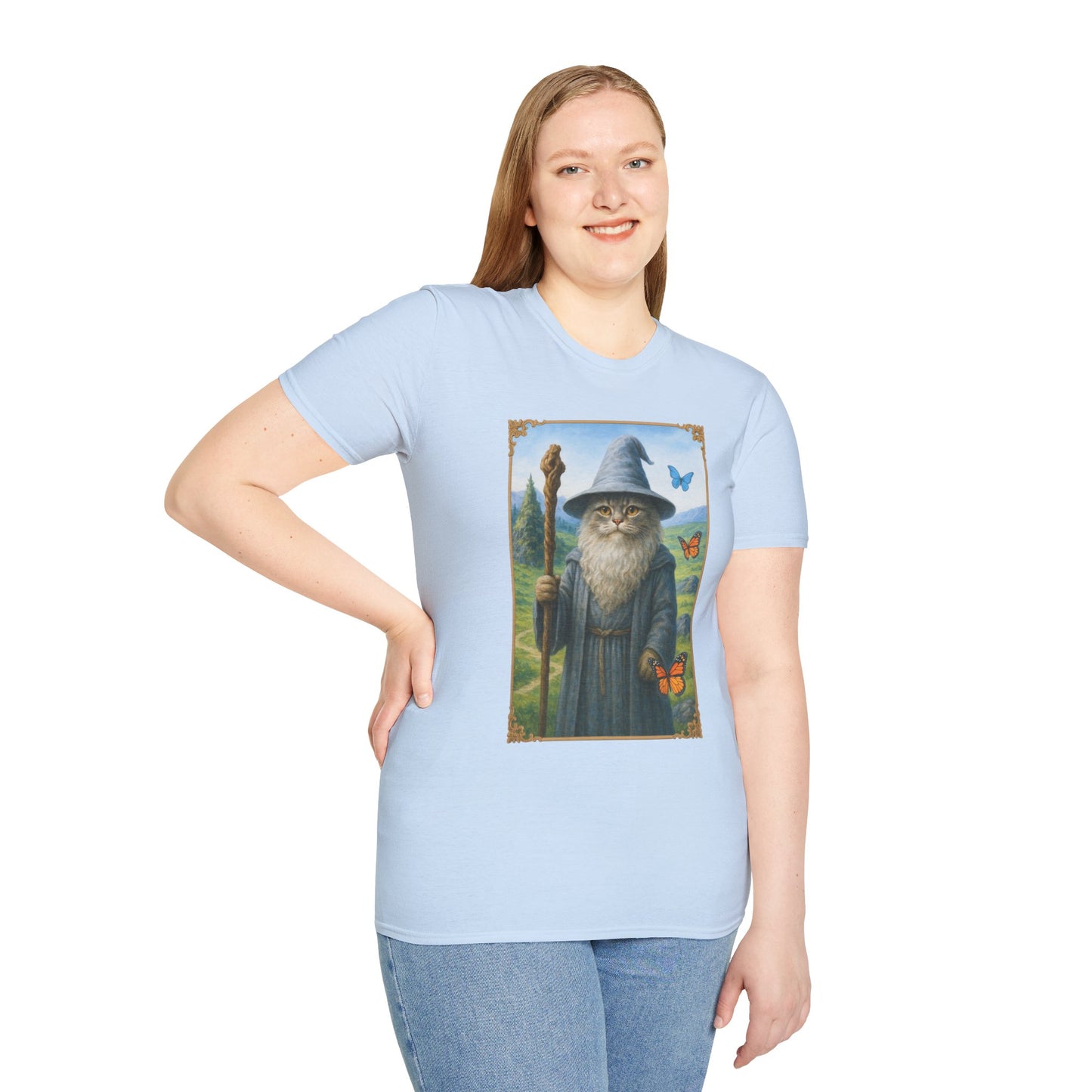 Wizard Kitty T-Shirt - Fantasy Cat Wizard Tee - Cozy Magical Cat Shirt