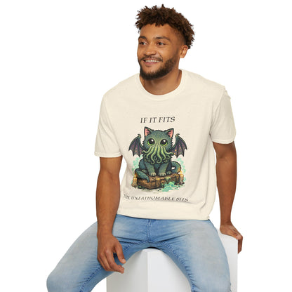 Cathulhu Unisex T-Shirt - If It Fits, The Unfathomable Sits