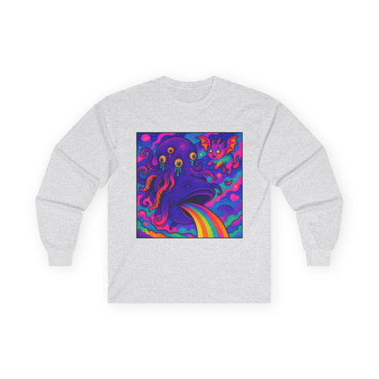Unhinged Eldritch Rainbow Long Sleeve Tee - Sparklewhale Nebula Kawaii Shirt