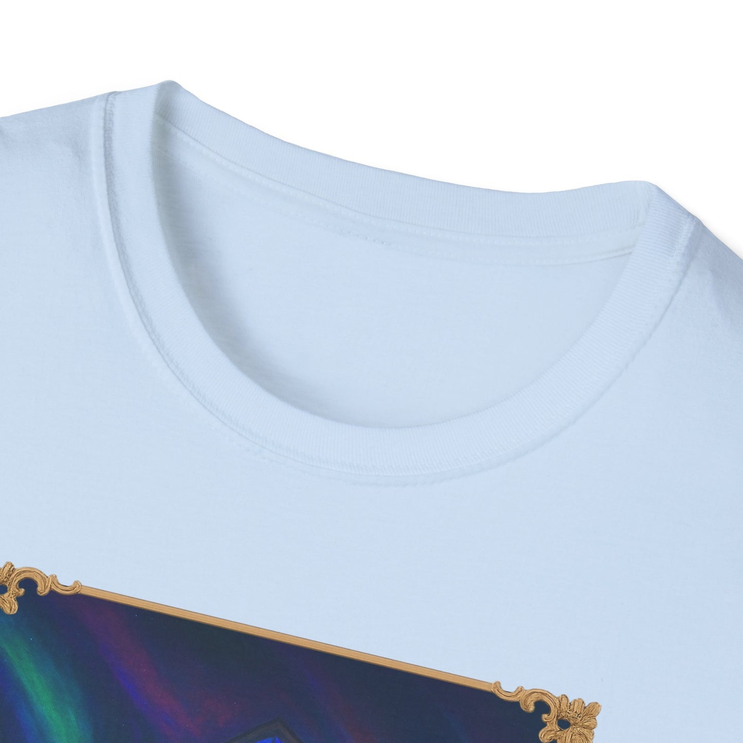 Knight Cat Stained Glass Sandwich T Shirt - Medieval Fantasy Cat in Armor Tee, Whimsical Cat Lover Gift Shirt