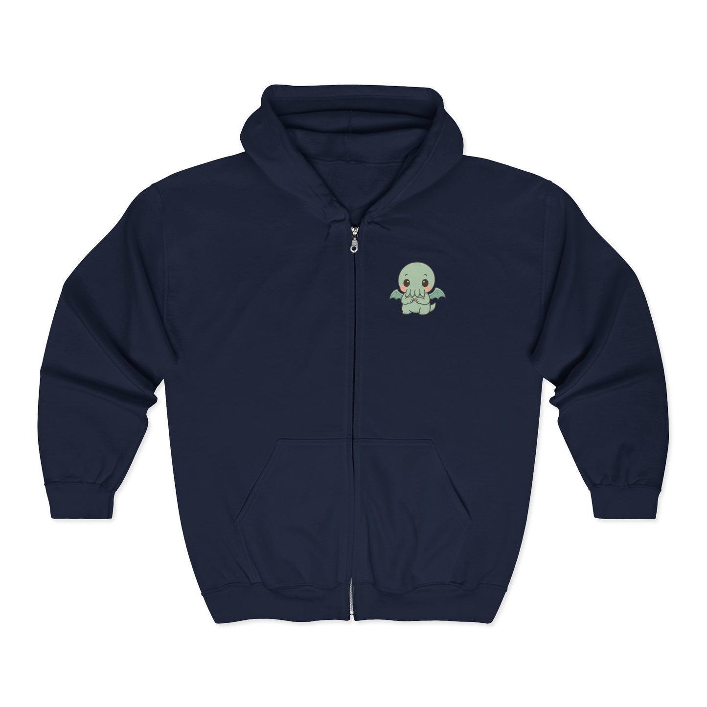 Shy Chibi Cthulhu - Unisex Zip-Up Hoodie