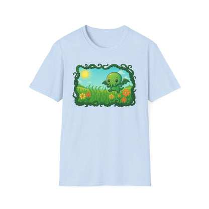 Kawaii Cthulhu Meadow Unisex Tee - Cute Eldritch Shirt