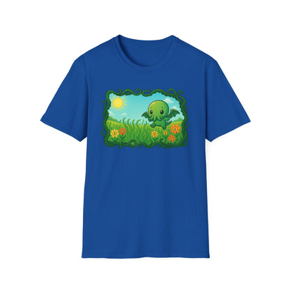 Kawaii Cthulhu Meadow Unisex Tee - Cute Eldritch Shirt