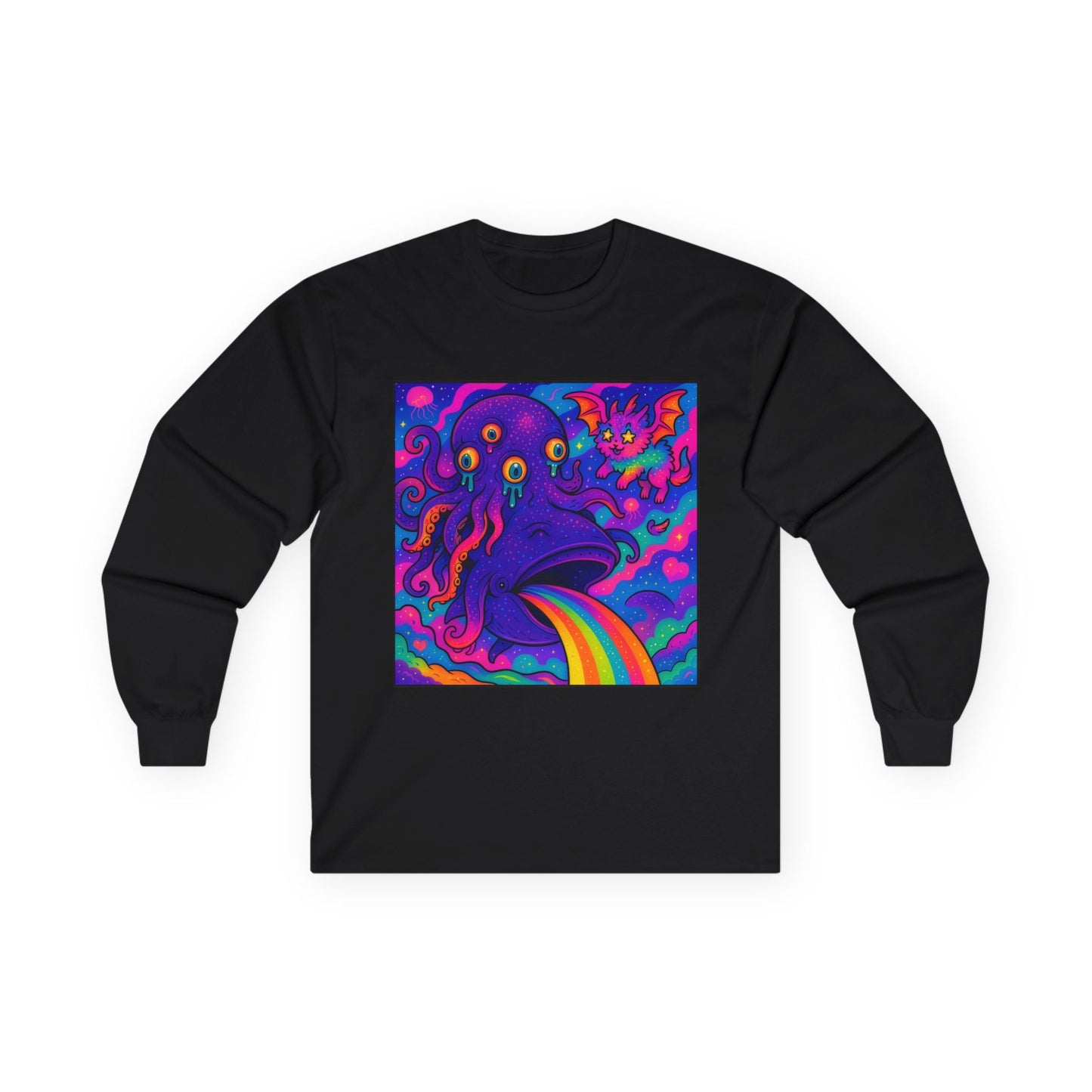 Unhinged Eldritch Rainbow Long Sleeve Tee - Sparklewhale Nebula Kawaii Shirt