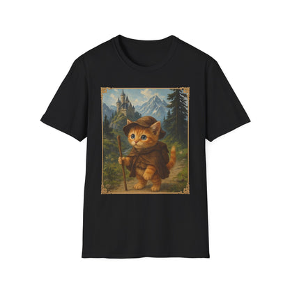 Adventurous Kitten T-Shirt - Fantasy Explorer Cat Shirt, Unisex Cotton Tee