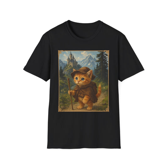 Adventurous Kitten T-Shirt - Fantasy Explorer Cat Shirt, Unisex Cotton Tee