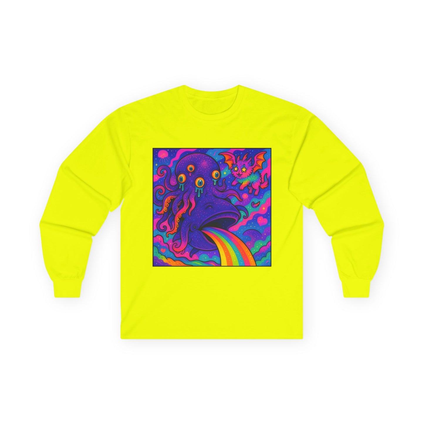 Unhinged Eldritch Rainbow Long Sleeve Tee - Sparklewhale Nebula Kawaii Shirt