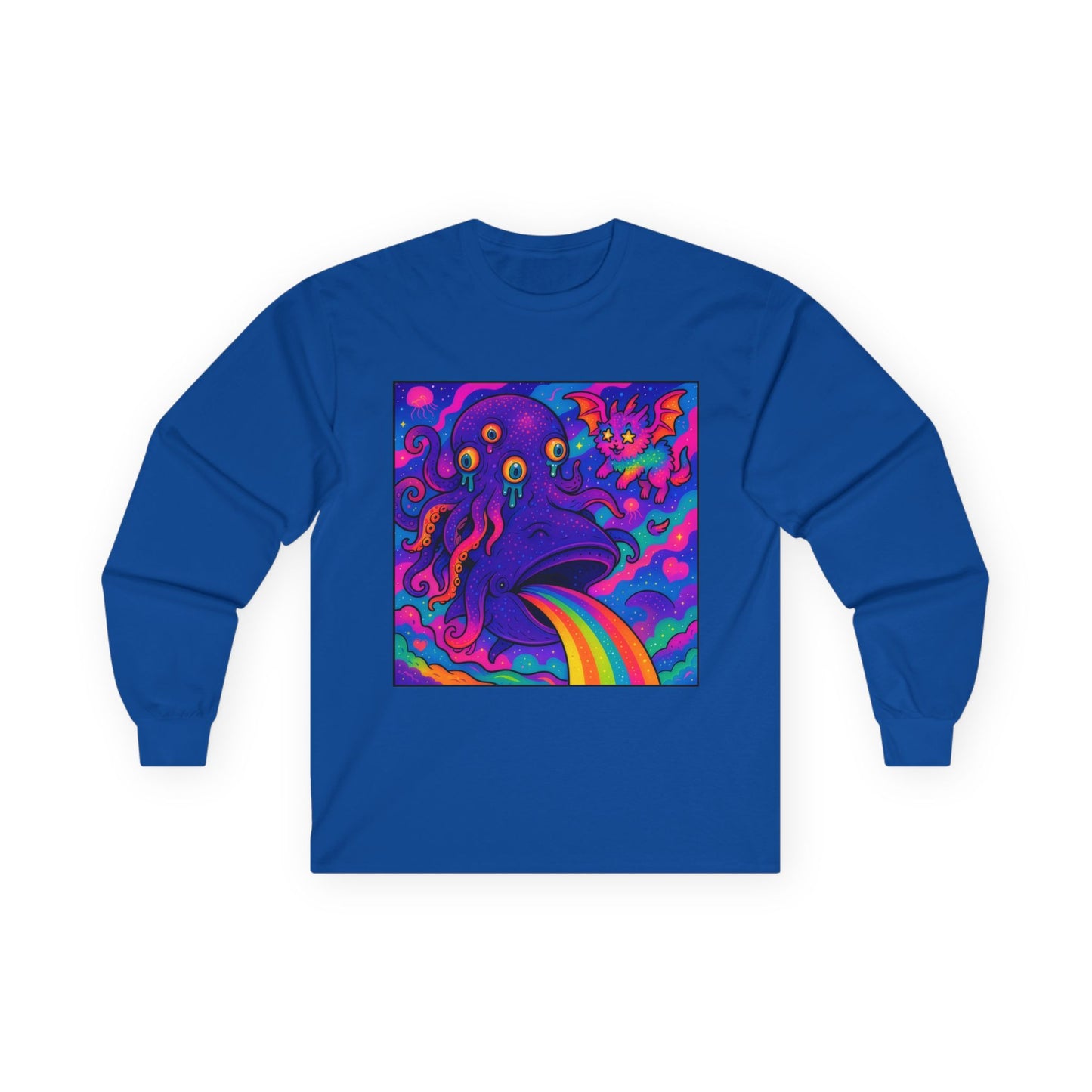 Unhinged Eldritch Rainbow Long Sleeve Tee - Sparklewhale Nebula Kawaii Shirt