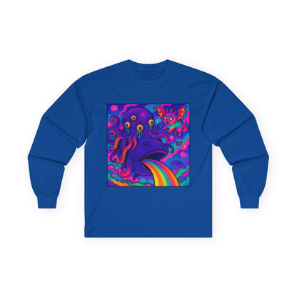 Unhinged Eldritch Rainbow Long Sleeve Tee - Sparklewhale Nebula Kawaii Shirt