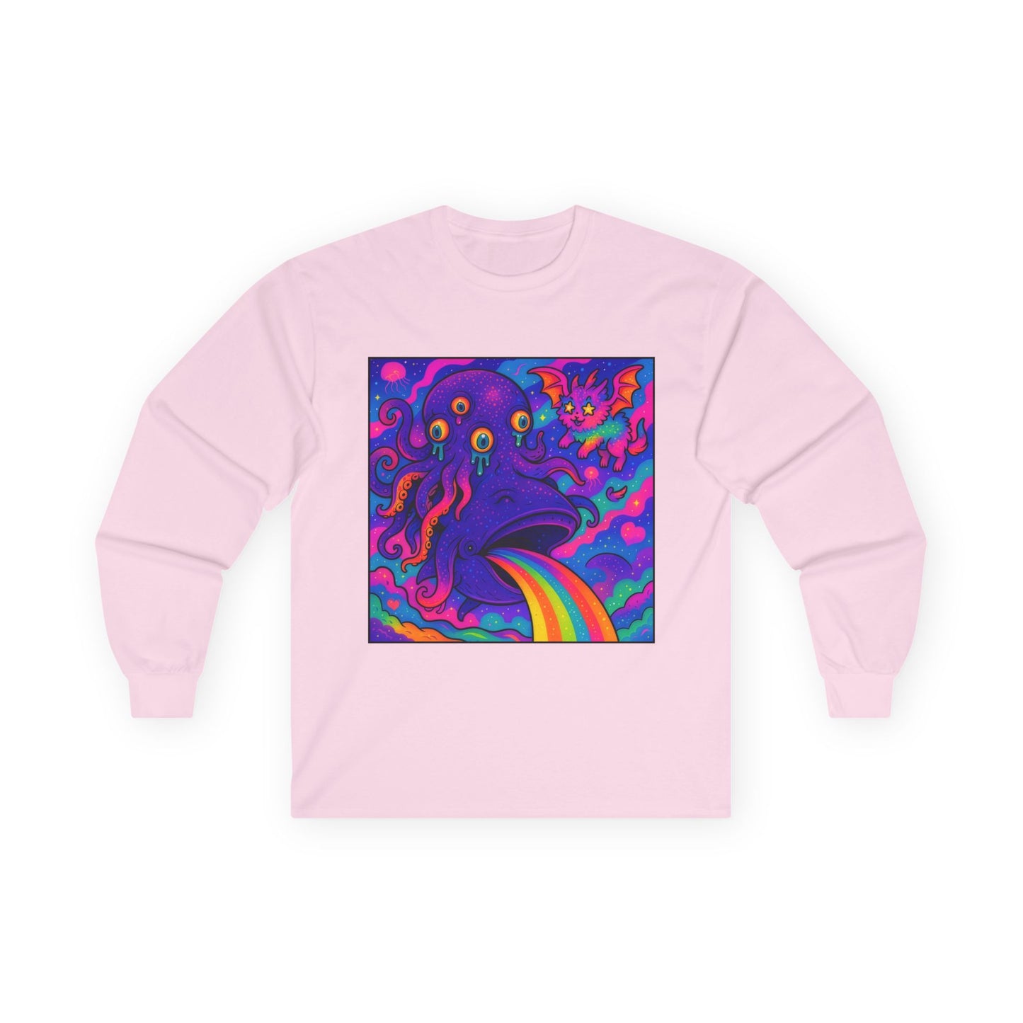 Unhinged Eldritch Rainbow Long Sleeve Tee - Sparklewhale Nebula Kawaii Shirt