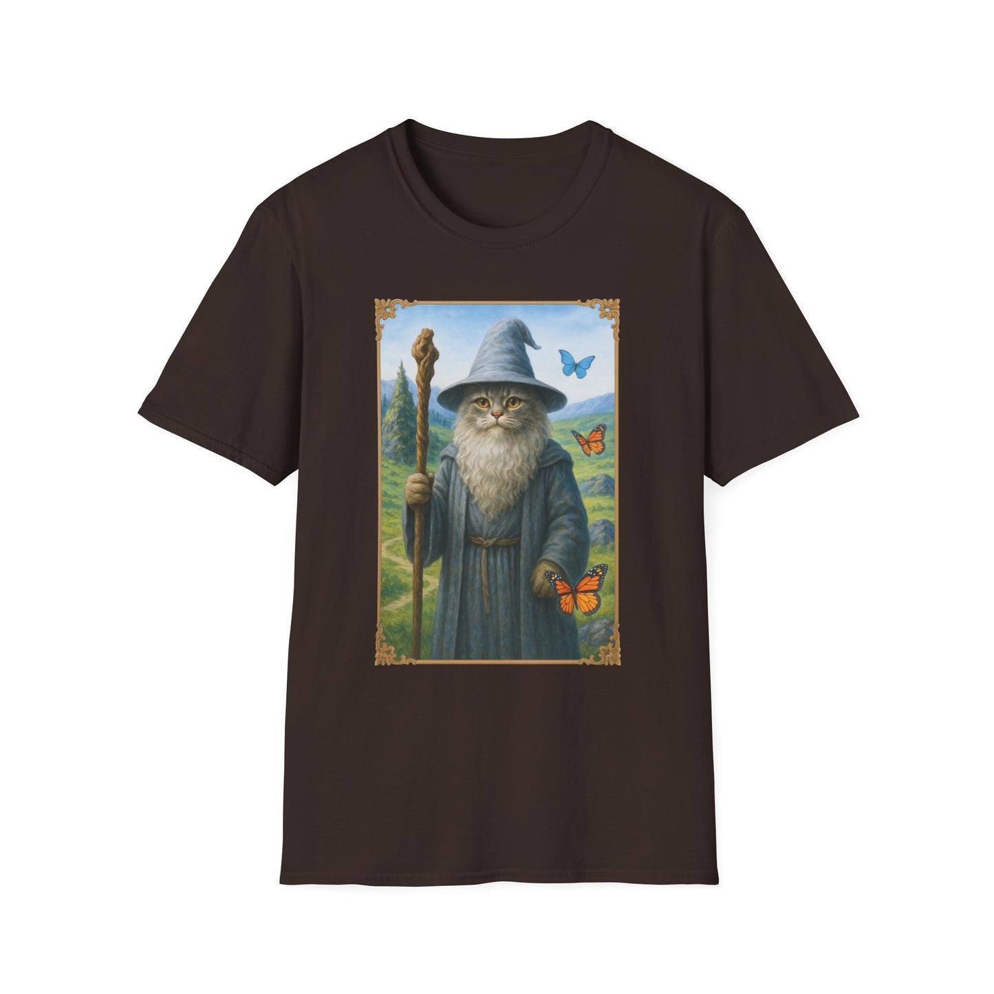 Wizard Kitty T-Shirt - Fantasy Cat Wizard Tee - Cozy Magical Cat Shirt
