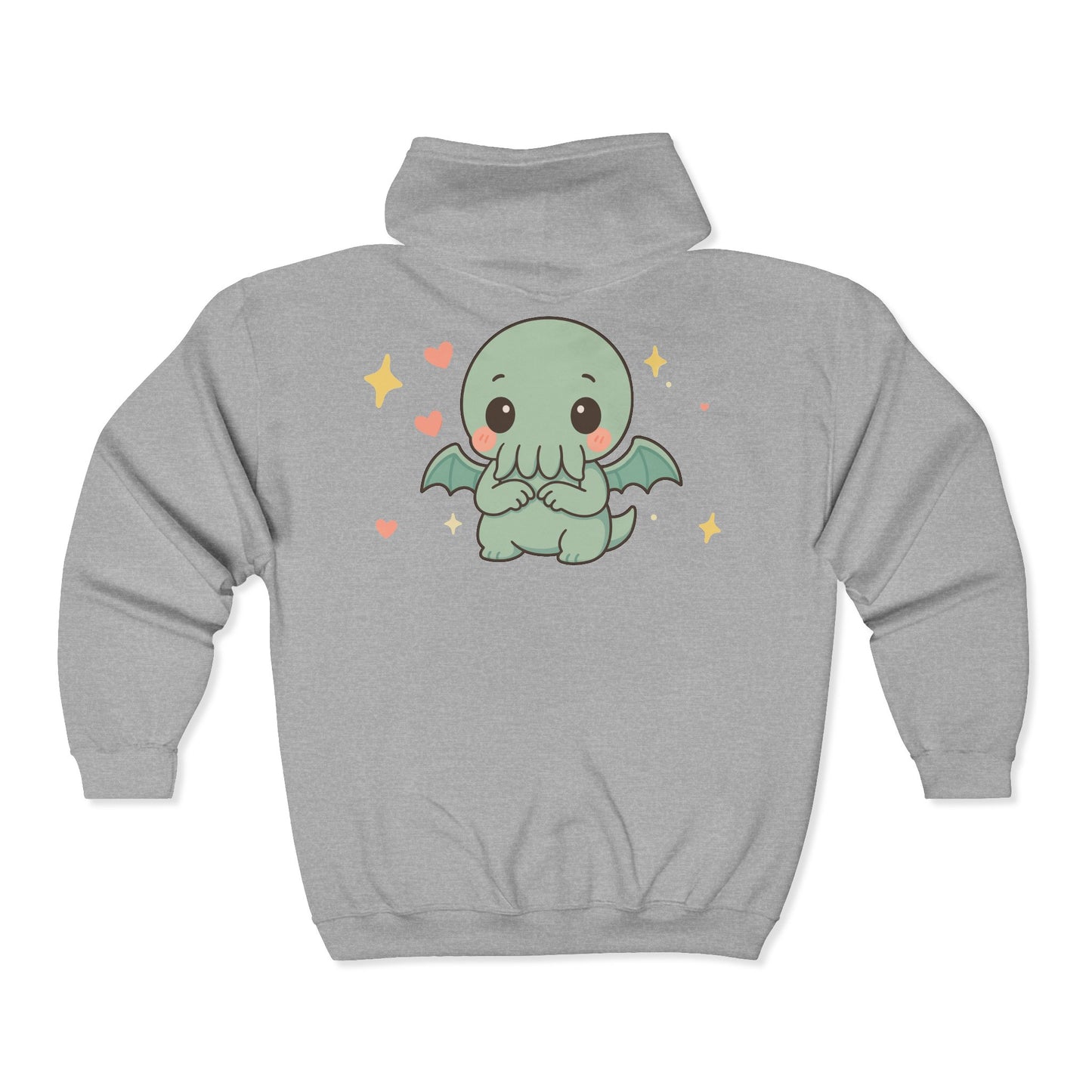 Shy Chibi Cthulhu - Unisex Zip-Up Hoodie