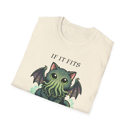 Cathulhu Unisex T-Shirt - If It Fits, The Unfathomable Sits
