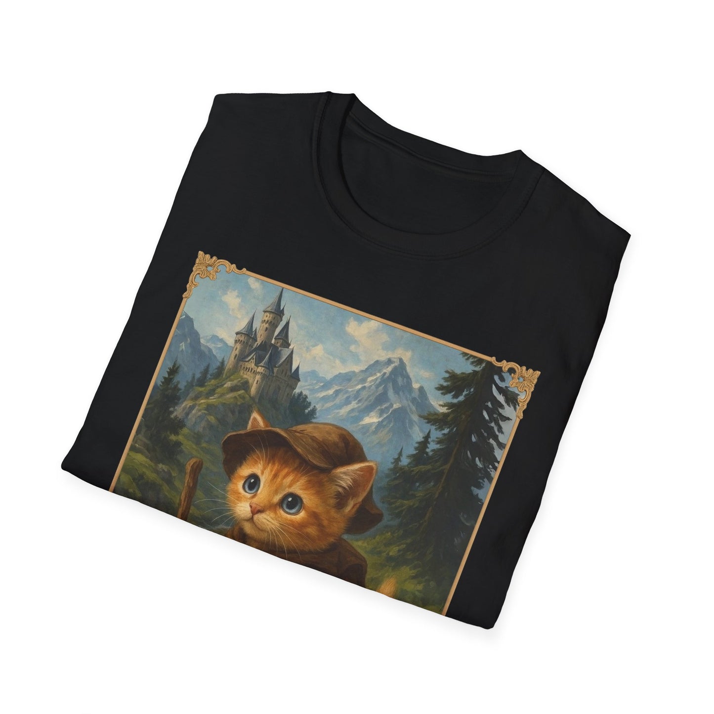Adventurous Kitten T-Shirt - Fantasy Explorer Cat Shirt, Unisex Cotton Tee