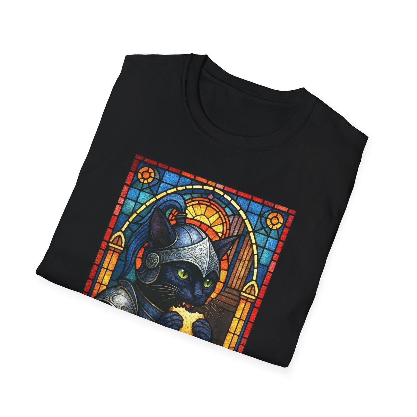 Sandwich Kitty Knight with Stained Glass - Unisex T-Shirt
